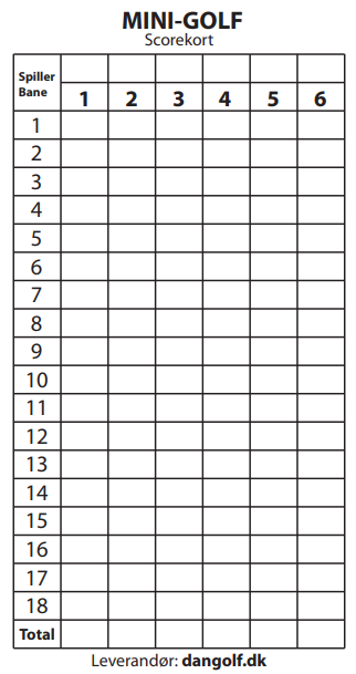 Allmänhetsprotokoll 18-hål, 6 spelare.